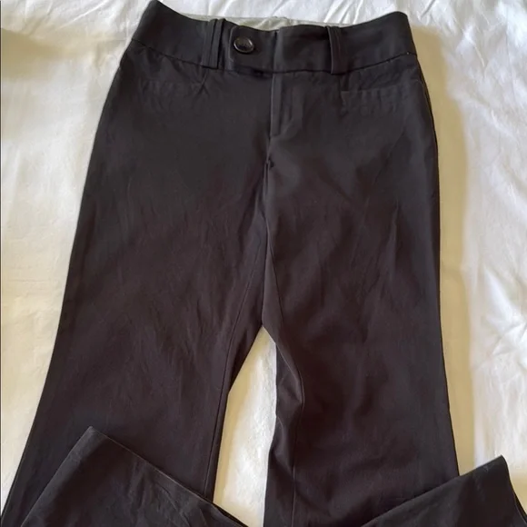Banana Republic Martin Fit Black Boot Cut Flare Pants Large Button Tap Size 0 - Picture 3 of 11